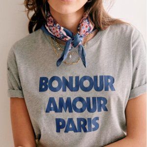 Sezane Bonjour Amour Paris T-shirt Size S NWT